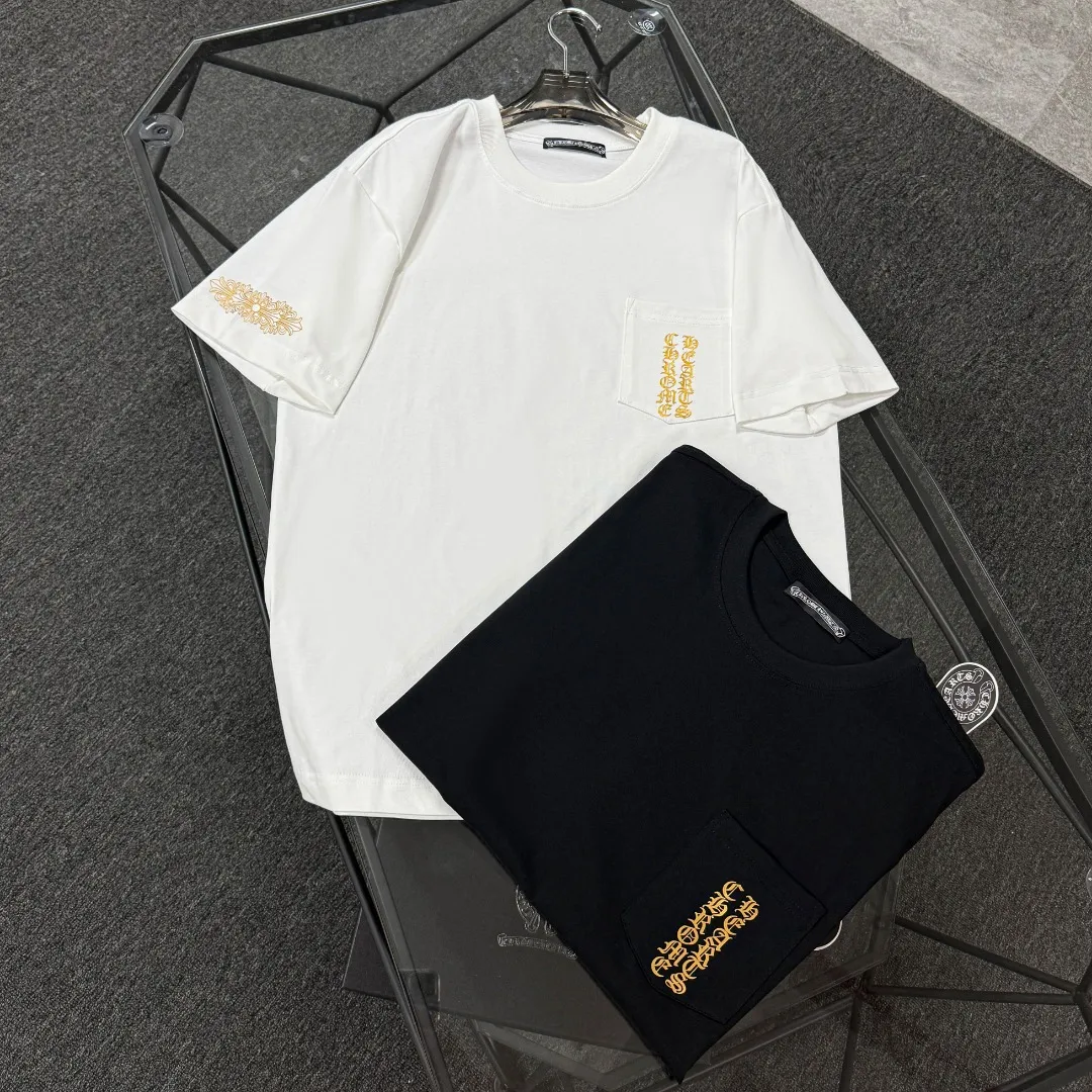 P170 Chrome Hearts 25 high version fabrics made of 300 grams of high-density cotton, no deformation, no shrinkage, complete with three labels, same style for men and women Process: imported hot stamping Color: white black SIZE: S-XL